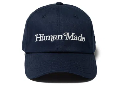 Pre-owned Human Made X Girls Don't Cry Gdc White Day 6 Panel Cap In Navy Blue