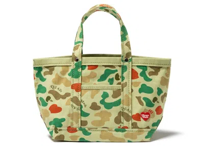 Pre-owned Human Made X Girls Don't Cry Heart Camo Small Tote Bag In Green