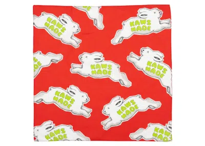 Pre-owned Human Made X Kaws Animal Patterned Bandana In Red