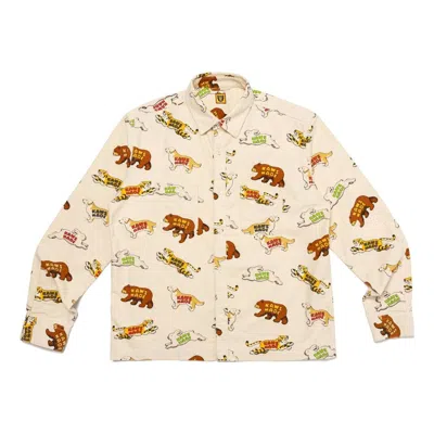 Human Made X Kaws Animal Patterned Shirt 'white' In Neutral