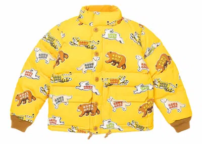 Pre-owned Human Made X Kaws Kids Down Jacket In Yellow