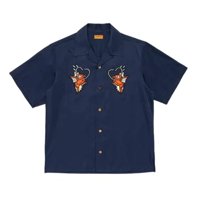 Human Made X Pokemon Made Aloha Shirt 'navy' In Blue