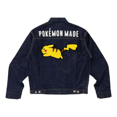 Human Made X Pokemon Made Denim Jacket 'indigo' In Blue