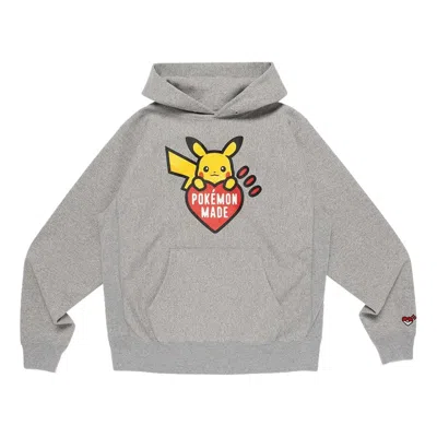 Human Made X Pokemon Made Pikachu Heavyweight Hoodie 'grey' In Grey