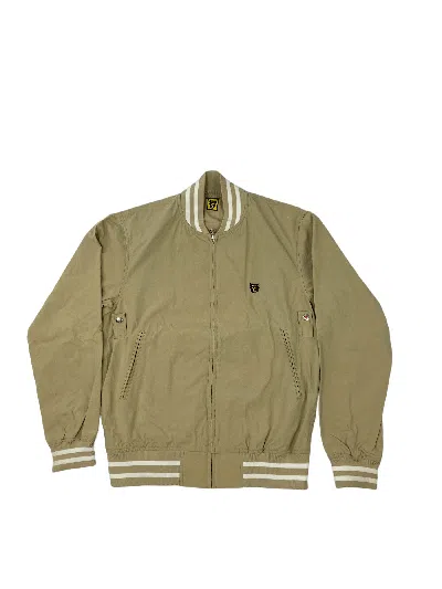 Pre-owned Human Made Zip Up Baseball Jacket In Tan