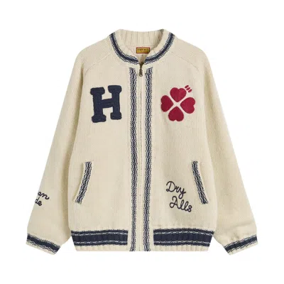 Pre-owned Human Made Zip Up Knit Jacket 'white' | Men's Size L