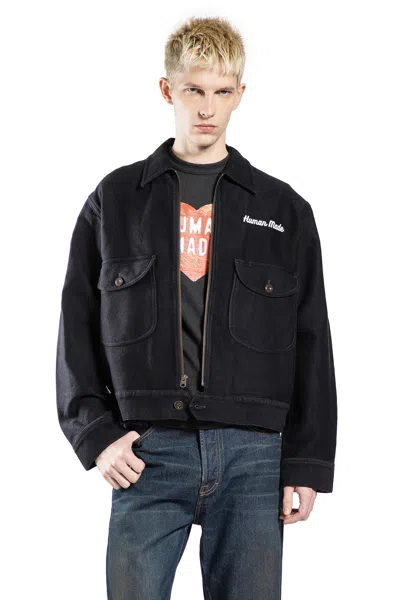 Human Made Zip-up Work Jacket In Black