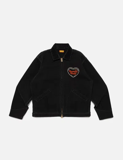 Human Made Zip-up Work Jacket In Black