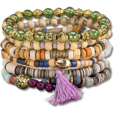 Humanist Beauty Abundance Stacking Bracelet Set In Gold