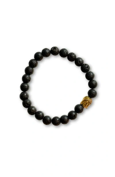 Humanist Beauty Buddha Crystal Beaded Bracelet In Black
