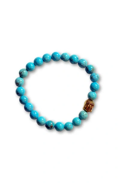 Humanist Beauty Buddha Crystal Beaded Bracelet In Blue