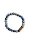 Humanist Beauty Buddha Crystal Beaded Bracelet In Blue
