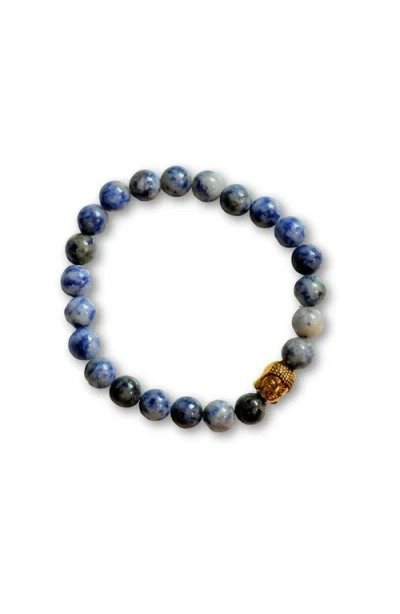 Humanist Beauty Buddha Crystal Beaded Bracelet In Blue