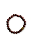 Humanist Beauty Buddha Crystal Beaded Bracelet In Brown