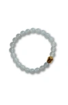 Humanist Beauty Buddha Crystal Beaded Bracelet In Gray