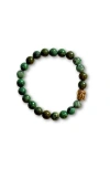 Humanist Beauty Buddha Crystal Beaded Bracelet In Green