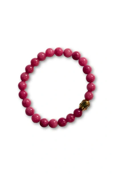 Humanist Beauty Buddha Crystal Beaded Bracelet In Red