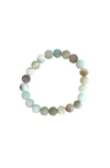 Humanist Beauty Crystal Healing Beaded Bracelet In Amazonite