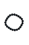 Humanist Beauty Crystal Healing Beaded Bracelet In Obsidian