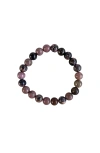 Humanist Beauty Crystal Healing Beaded Bracelet In Rhodonite