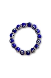 Humanist Beauty Evil Eye Beaded Bracelet In Blue