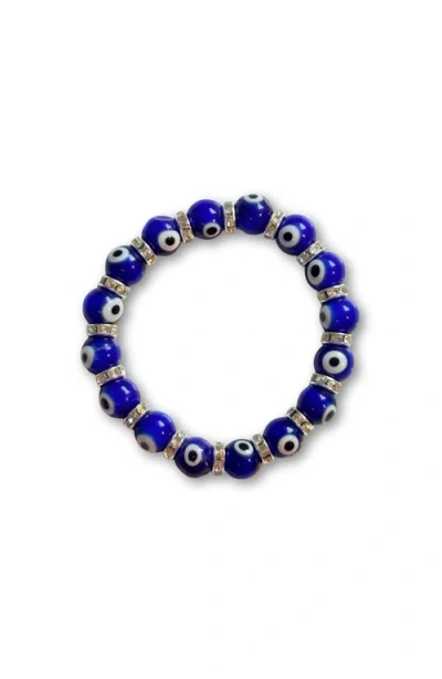 Humanist Beauty Evil Eye Beaded Bracelet In Blue