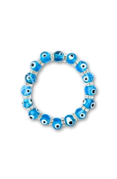 Humanist Beauty Evil Eye Beaded Bracelet In Blue