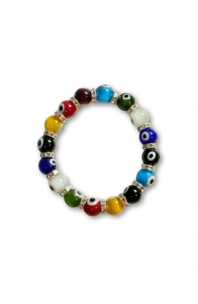 Humanist Beauty Evil Eye Beaded Bracelet In Multi