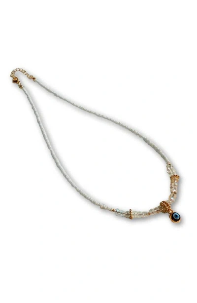 Humanist Beauty Evil Eye Charm Necklace In Gold