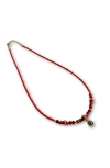 Humanist Beauty Evil Eye Charm Necklace In Red