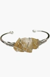 Humanist Beauty Gemstone Wire-wrapped Bracelet In Citrine/white Gold