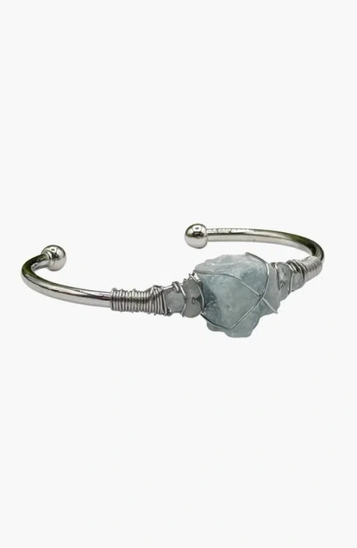 Humanist Beauty Gemstone Wire Wrapped Bracelet In Transparent