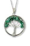 Humanist Beauty Tree Of Life Gemstone Necklace In Green