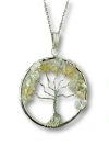 Humanist Beauty Tree Of Life Gemstone Necklace In Yellow