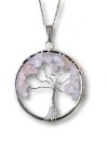 Humanist Beauty Tree Of Life Gemstone Necklace In Pink