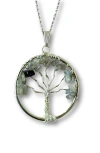 Humanist Beauty Tree Of Life Gemstone Necklace In Gray