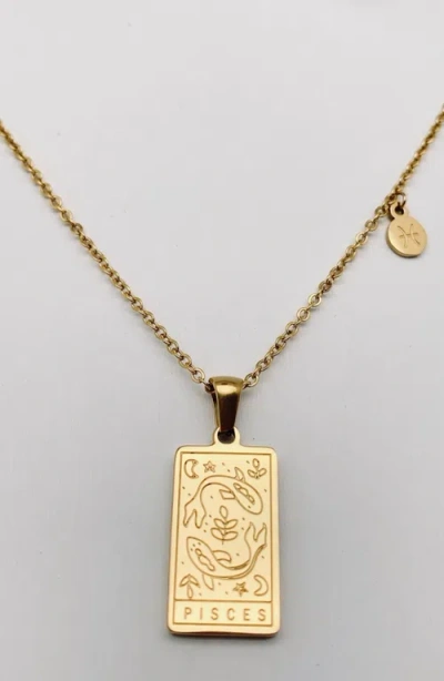 Humanist Beauty Zodiac Constellation Pendant Necklace In Gold