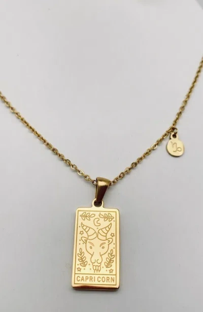 Humanist Beauty Zodiac Constellation Pendant Necklace In Gold