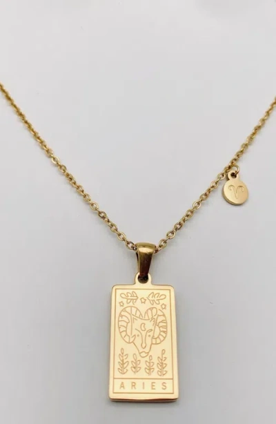 Humanist Beauty Zodiac Constellation Pendant Necklace In Gold
