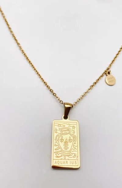 Humanist Beauty Zodiac Constellation Pendant Necklace In Gold