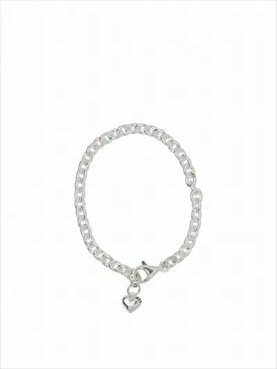 Humanmade Delicate Silver Chain Bracelet With Heart Charm In Gray