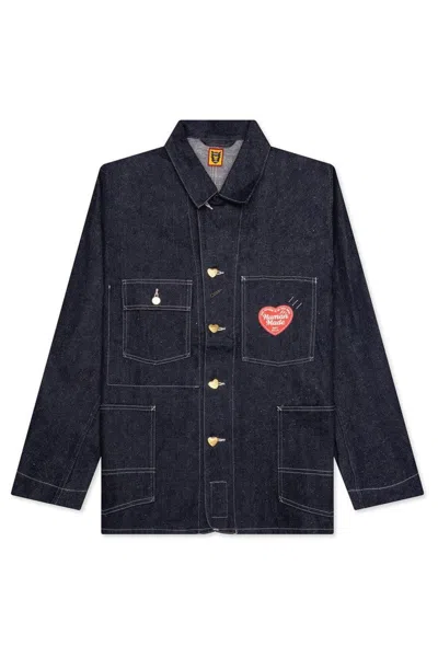 Humanmade Heart-patch Denim Jacket With Classic Design In Blue