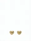 Humanmade Heart-shaped Silver Stud Earrings With Polished Finish In Multi