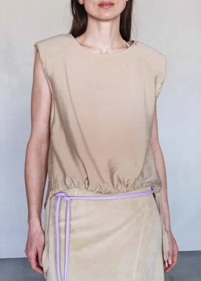 Humanoid Elijah Sleeveless Top In Coconut In Nude