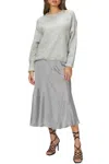 Humanoid Etta Midi Skirt In Fog Stripe In Gray