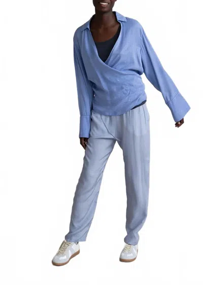 Humanoid Lee Wrap Style Blouse In Sky In Blue