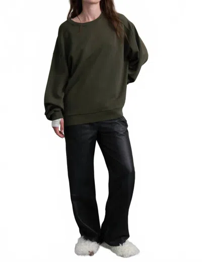 Humanoid Shimmer Crewneck Sweatshirt In Jade In Green