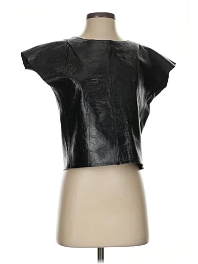 Humanoid Short Sleeve Top Black One Shoulder Neckline Tops