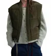 Humanoid Stabble Quilted Vest In Jade In Metallic