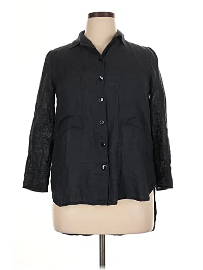 Pre-owned Humility New York 3/4 Sleeve Button Down Shirt In Black